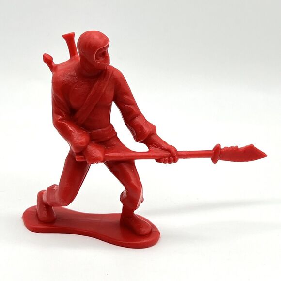 Vintage Greenbrier International 4" Ninja Samurai Plastic Toy Figures Red Black - Picture 11 of 12